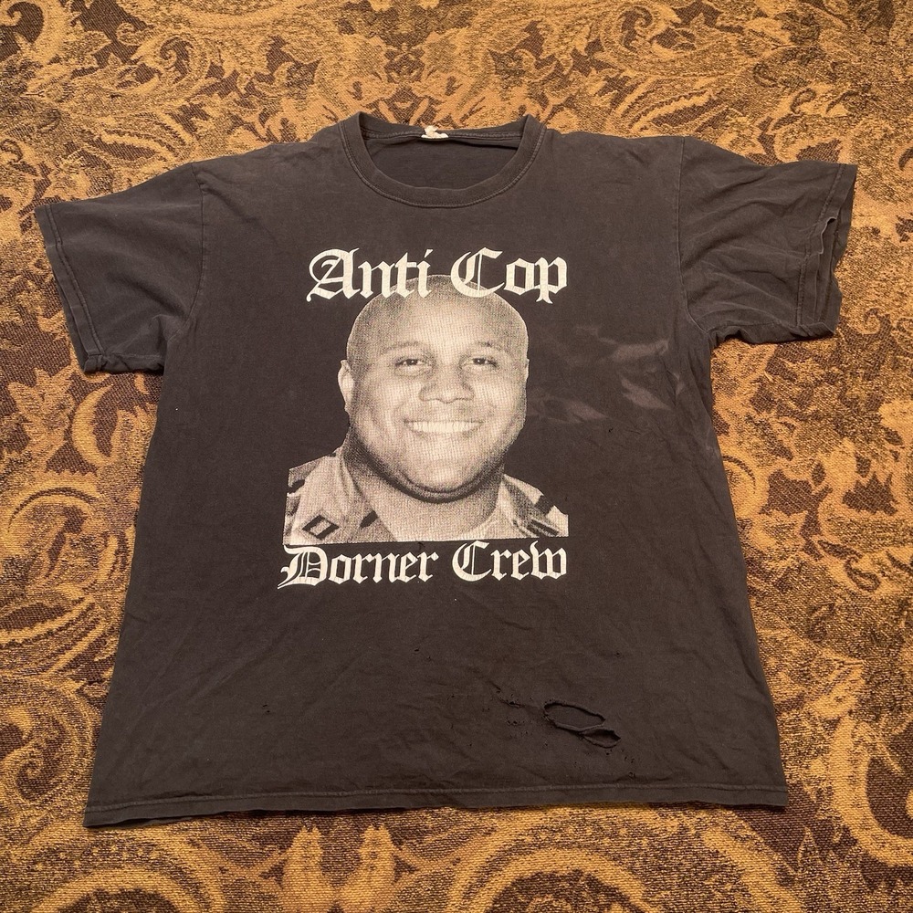 Anti Cop Dorner Crew Black T Shirt Mens Size Medium Graphic Tee